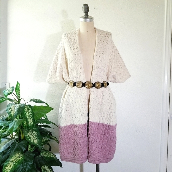 Aran Woollen Mills Irish Knitted Cape Shawl Cardi - Picture 1 of 16